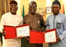 Ondo Governor Aiyedatiwa, Deputy Present Election Certificates to Tinubu